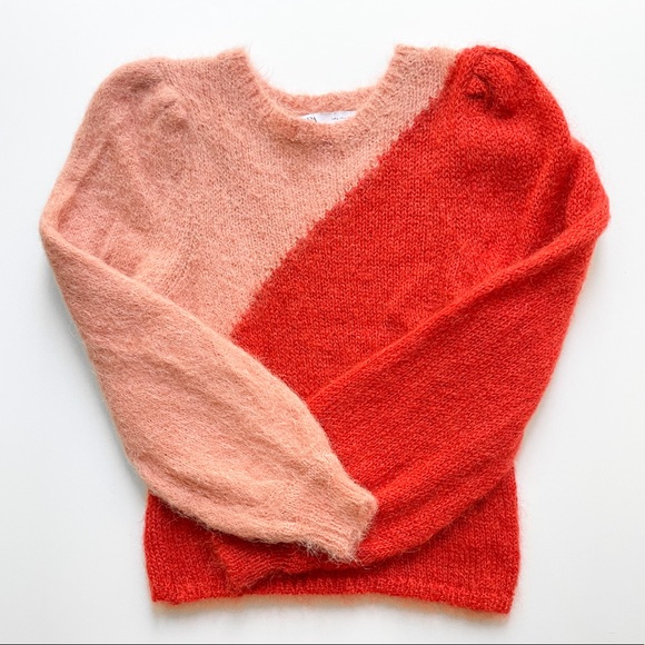 Zara Colourblock Balloon Sleeve Sweater - Picture 3 of 15